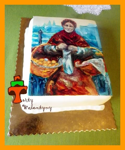 Tort z malowaną "Pomarańczarką" Gierymskiego #gierymski #pomarańczarka #tort #TortyArtystyczne #TortyKraków #TortyWalentynki