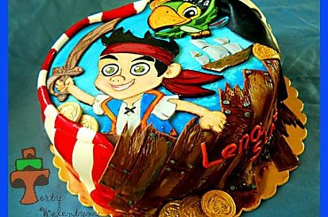 tort Jake i piraci z Nibylandii #czaszka #JakeIPiraciZNibylangii #papuga #piraci #tort #TortPiracki #TortyKraków #TortyWalentynki #ZłoteMonety